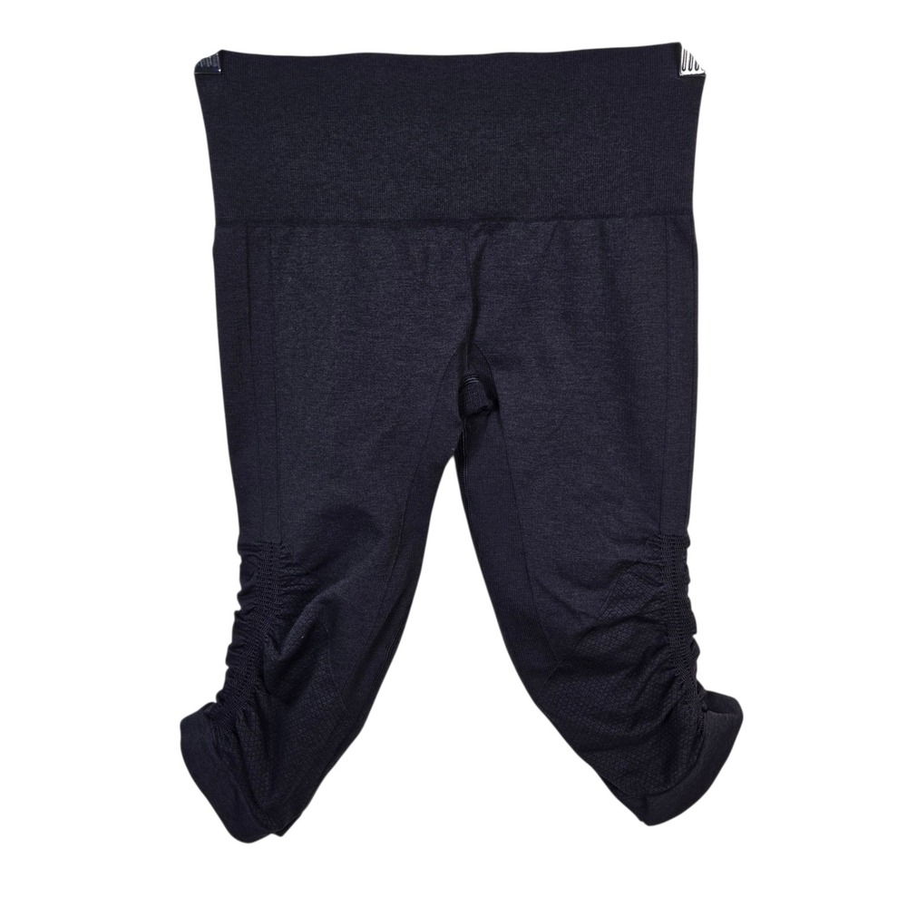 Lululemon In the Flow Crop II Navy‎ Blue Ruched Crop Leggings Women's Size 6